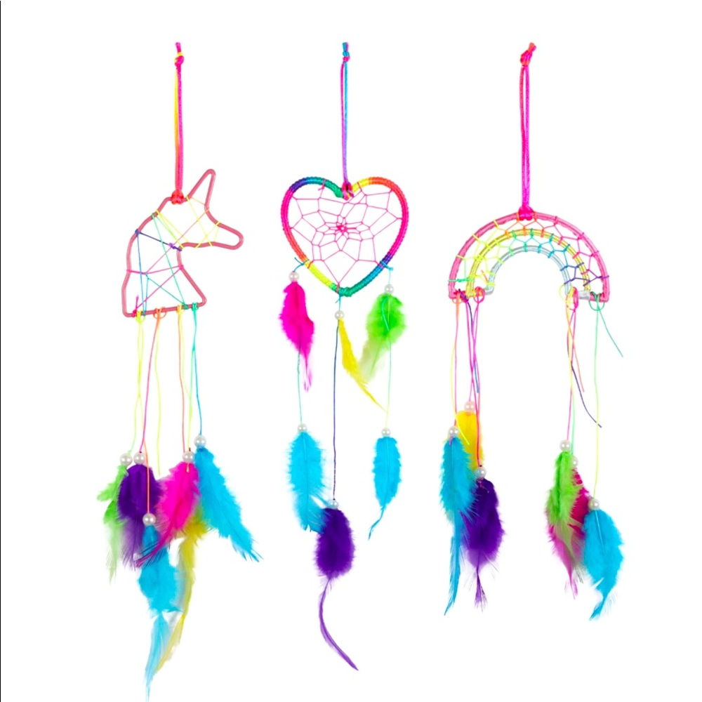 3: Unicorn, Rainbow, Heart Colorful Dream Catchers